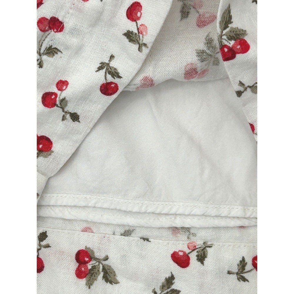 Abercrombie Cherry Print Linen Blend Lined Shorts Coquette Cottagecore M - Picture 6 of 9